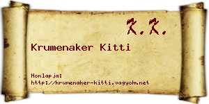 Krumenaker Kitti névjegykártya